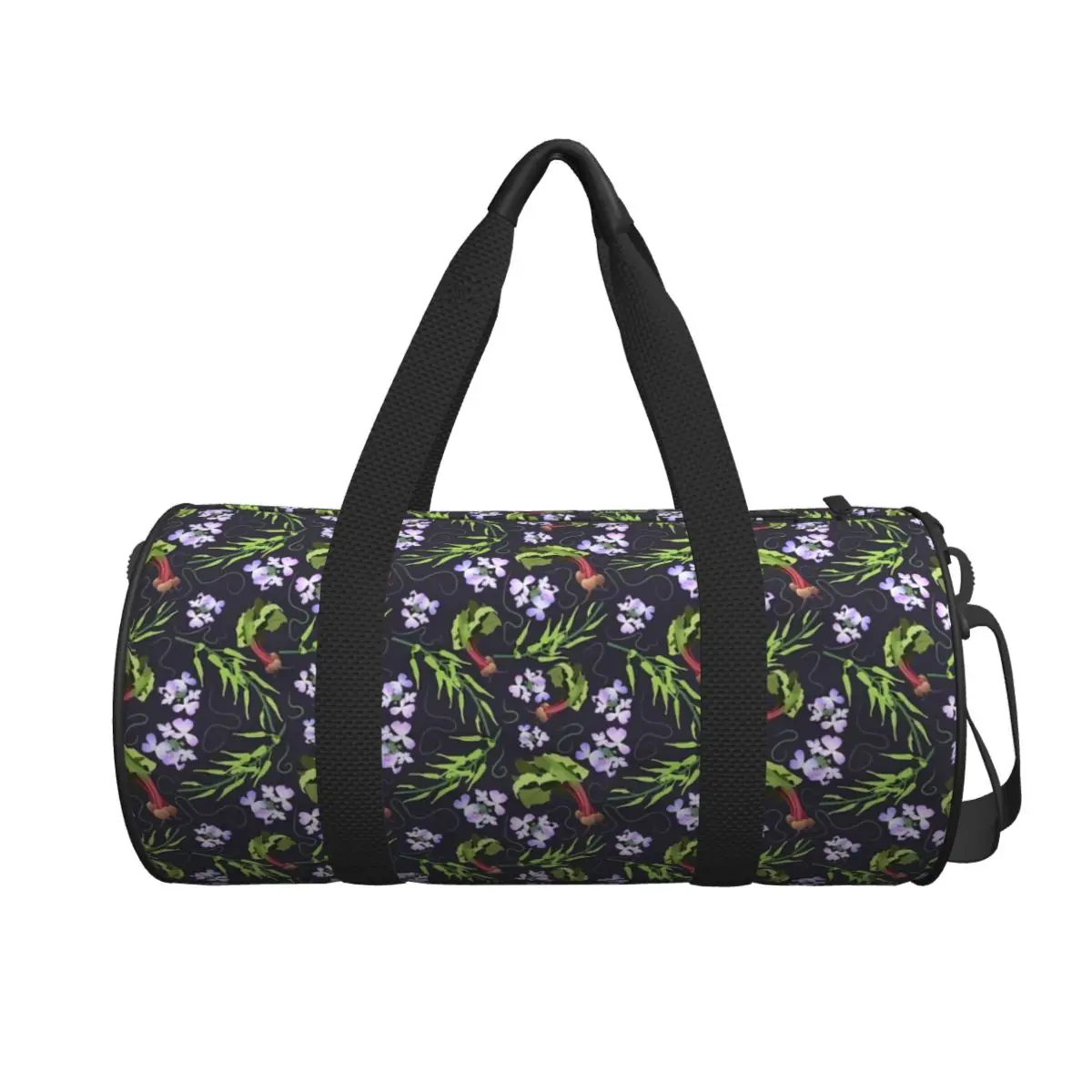 Radishes Print Sports Bags Purple Floral Travel Training Gym Bag Large Retro Handbags Men Women Custom Waterproof Fitness Bag