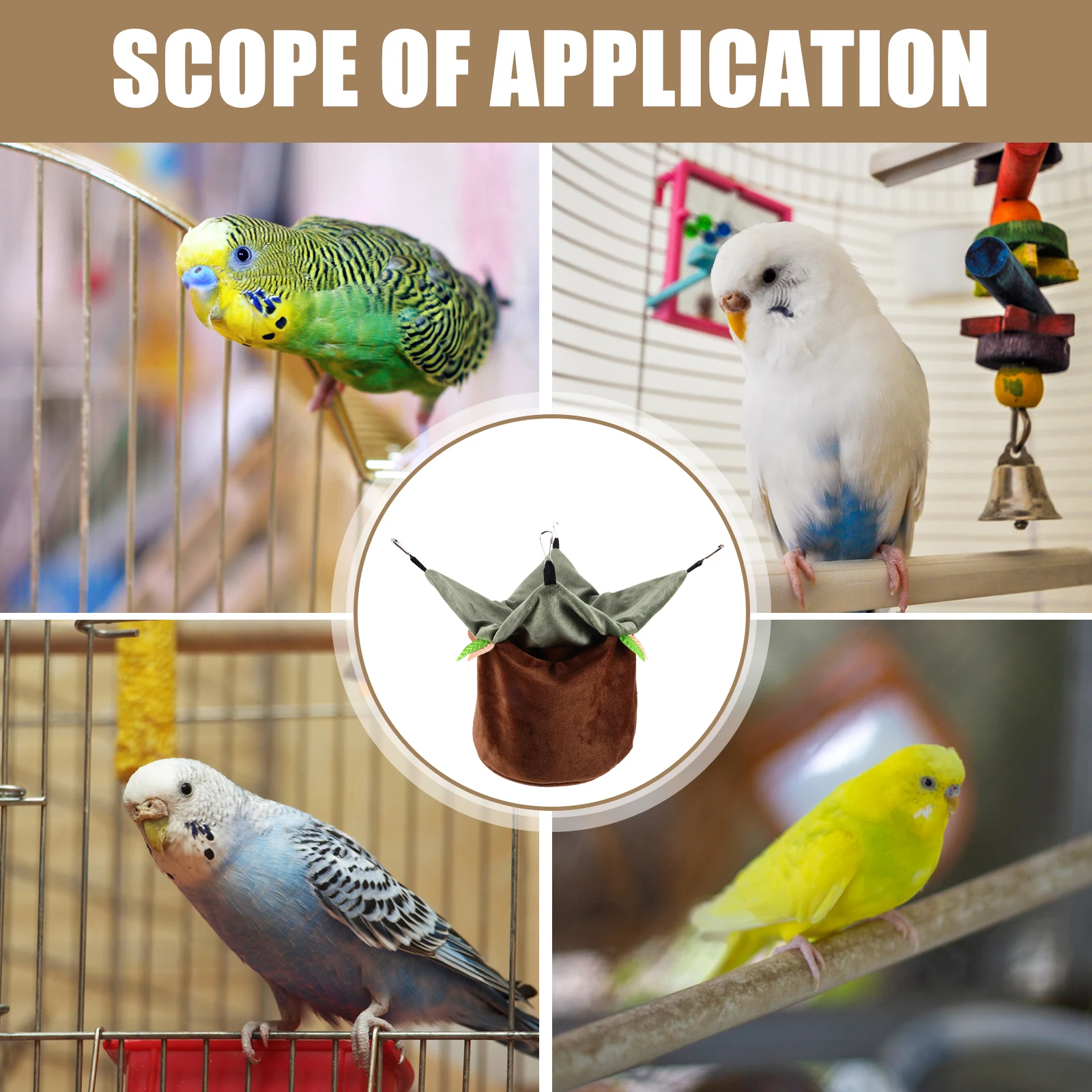 

Bird Hammock House Winter Warm Nest for Parakeet Cockatiel Pet Cage Hanging Bed Hook Small Animal Resting Spot