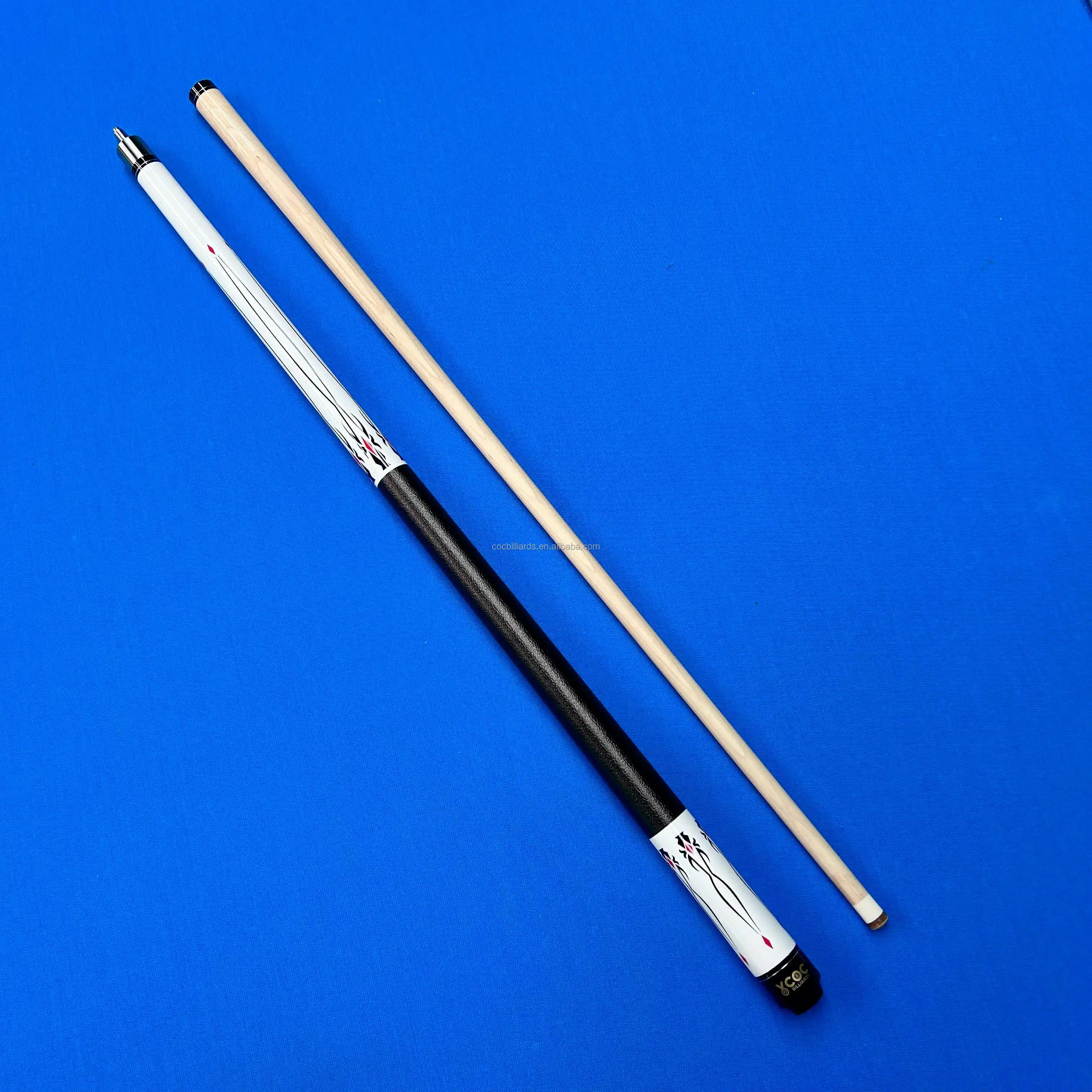 

STLF Direct Factory COC 13mm Pool Cue Stick Maple Wood Durable Leather Grip Play Cue Billiards Maple Butt 1/2 Split Cue