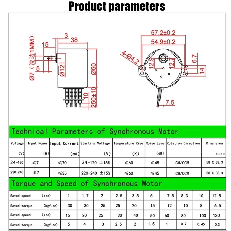Permanente magneet AC synchrone motorreductor 1 RPM 2,5 RPM 50KTYZ snelheidsreductiemiddel langzame snelheid metalen reductiemotor voor industrieel gebruik