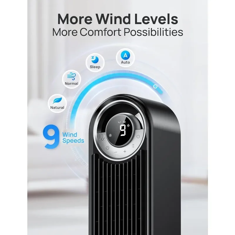 Smart Tower Fans nach Hause 90 ° oszillierende Schlafzimmer Sprach steuerung Boden mit Timer, Turm ventilator Schlafzimmer 4 Geschwindigkeiten 8h Timer