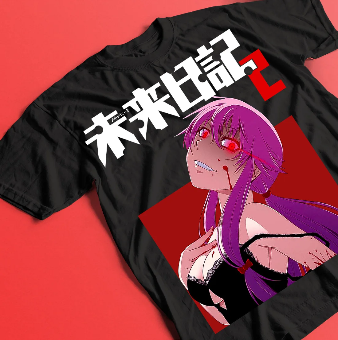 Mirai Nikki Anime T-Shirt, Yuno Gasai Future Diary Manga Waifu Shirt