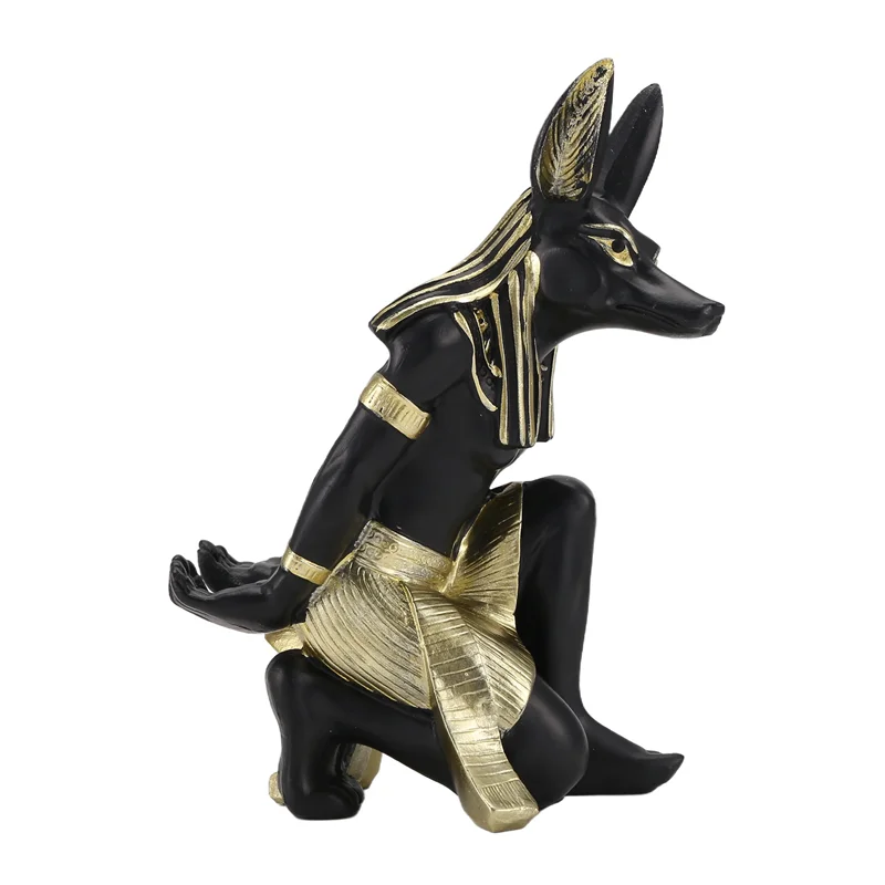 

A76I-Resin Anubis God Wine Rack Figurines Modern Egypt Dog Miniatures Statues Animal Interior Home Desk Decor Sculpture