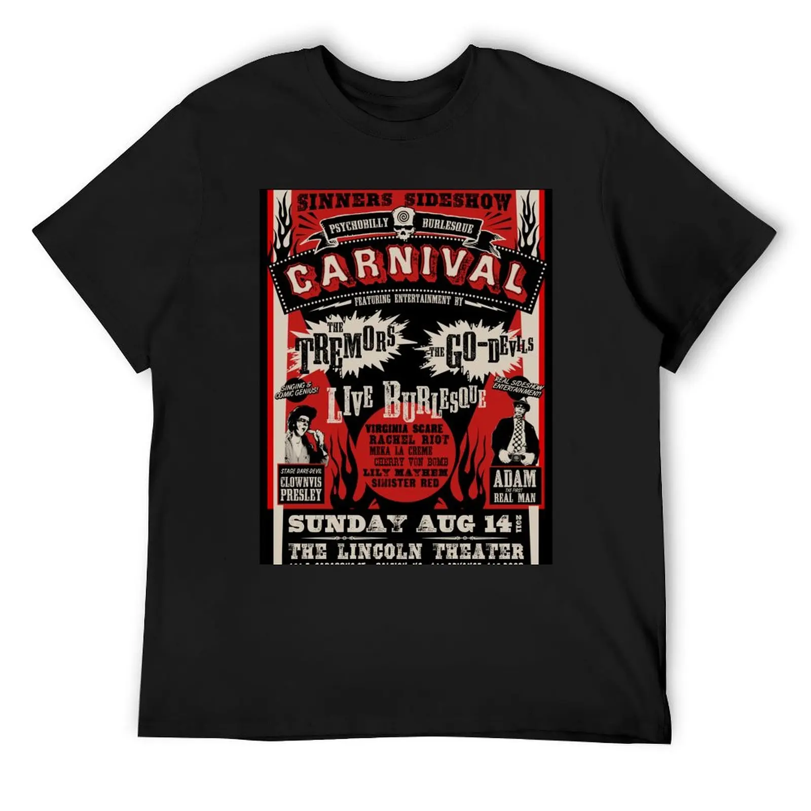 

Psychobilly Burlesque Carnival Poster T-Shirt topping tshirts personalised T-shirts for men cotton