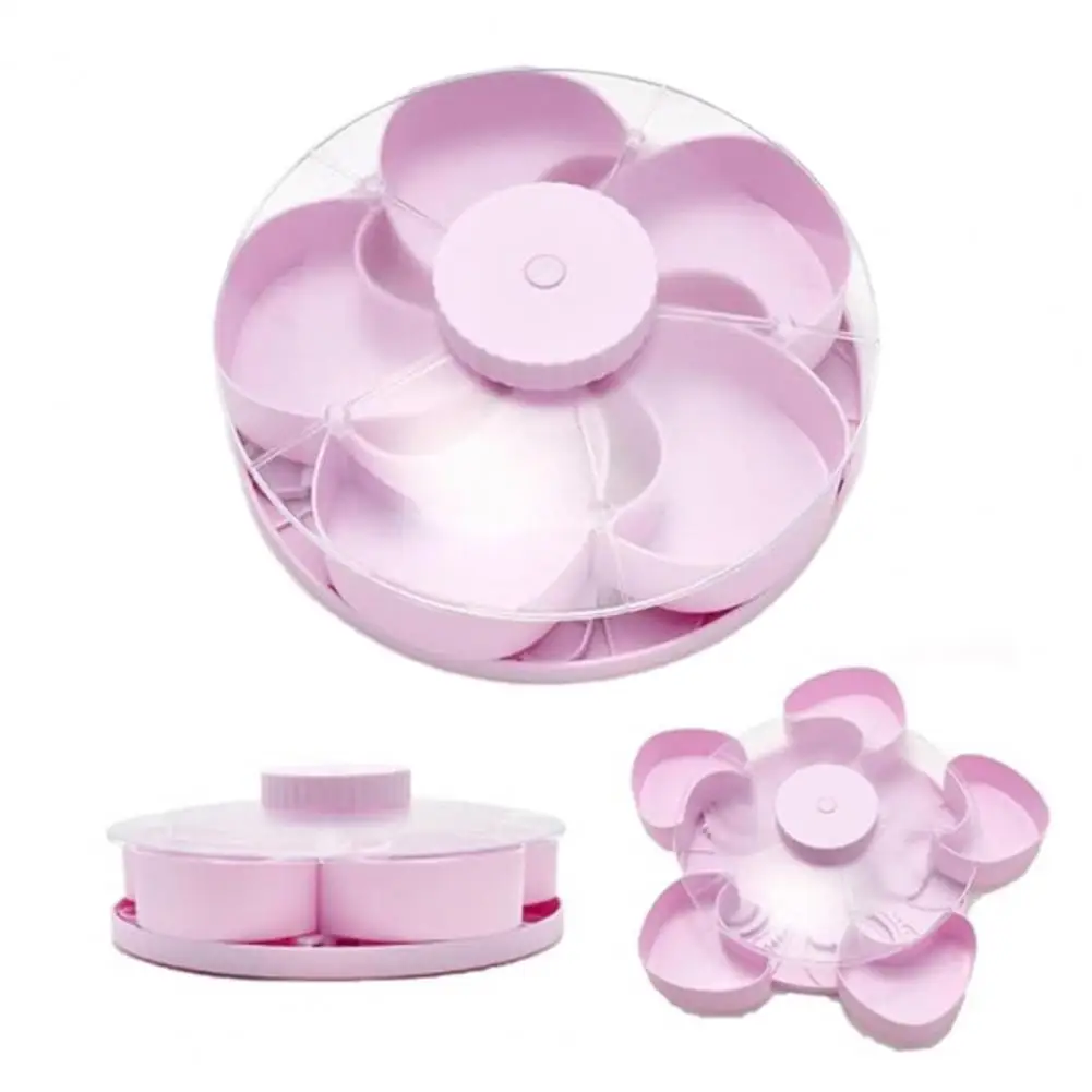 Snack Tray with Lid Divided Serving Tray Rotating Divided Snack Serving Tray with Lid Multi-compartment Organizer for Dips