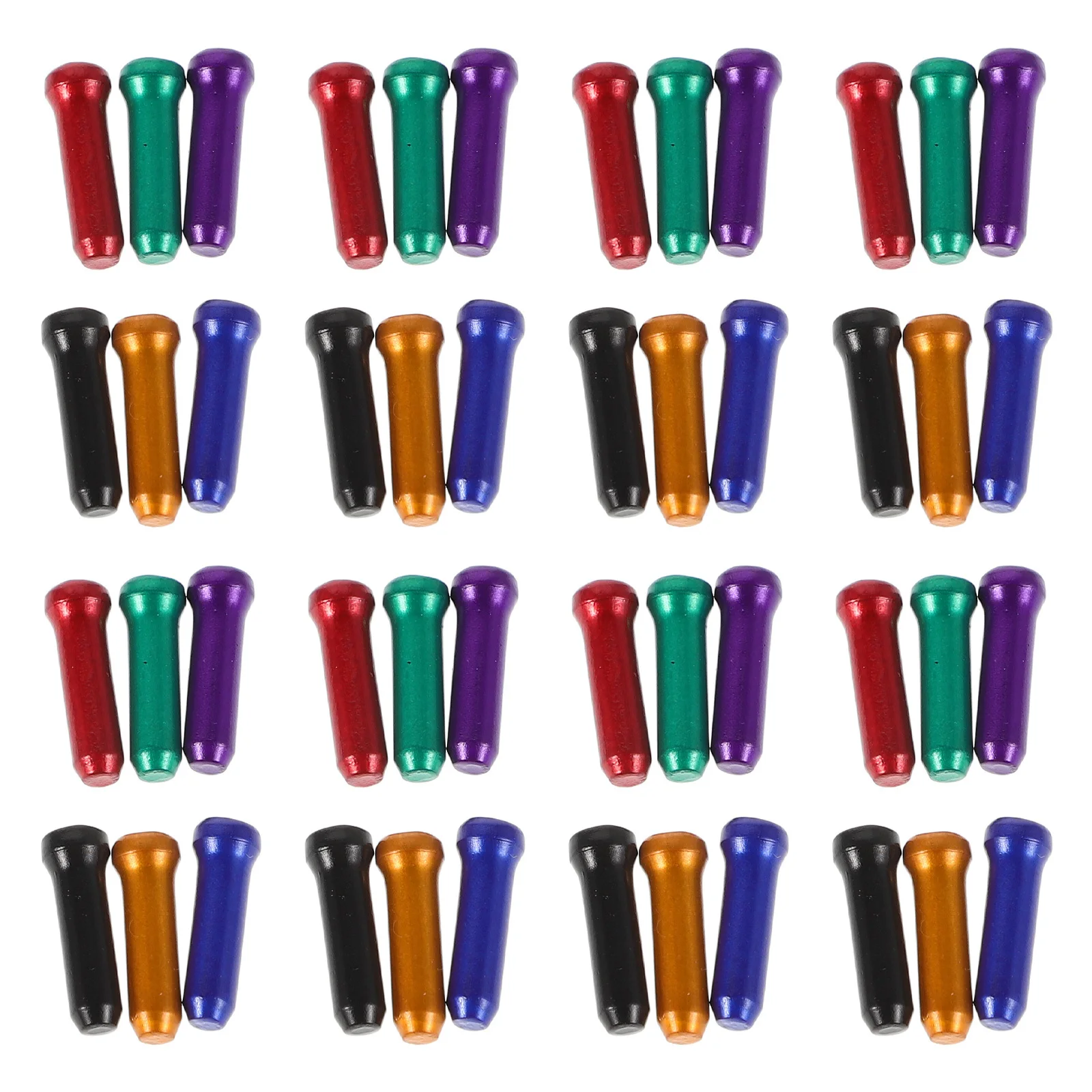 

48Pcs Bicycle Cable End Caps Colorful Aluminum Alloy Road Mountain Bike Brake Gear Cable Protection Tips Set Aluminum Alloy Tips
