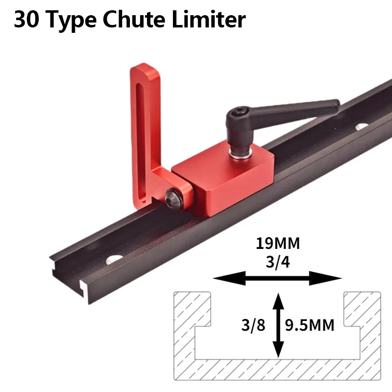 30 Type Chute Limiter Woodworking T Slot Stopper Miter Gauge Fence Connector Miter Track Stop Block Saw Table Sliding Brackets