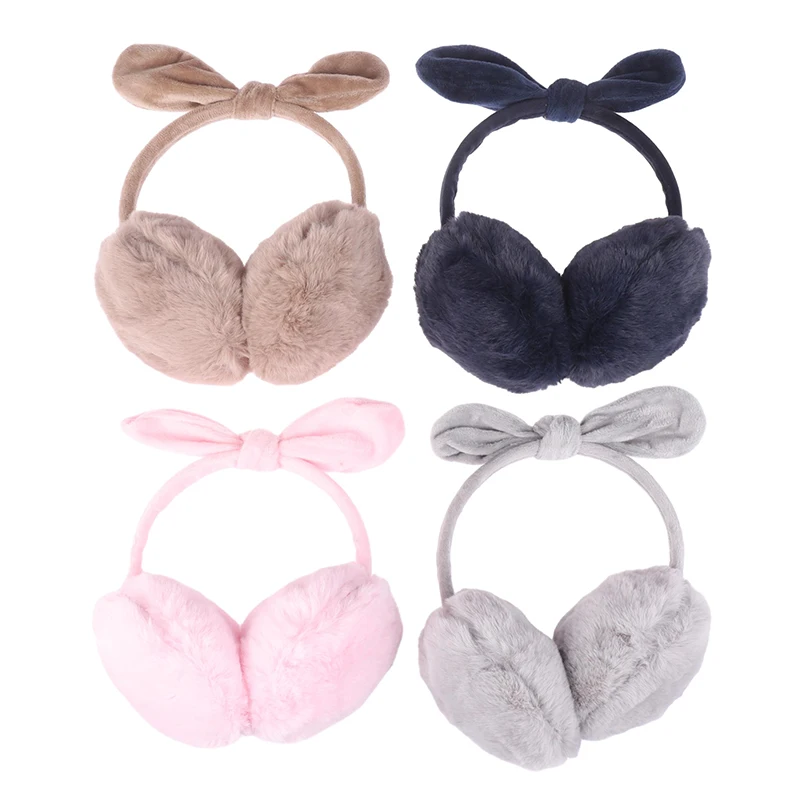 Earmuffs de pelúcia ajustáveis para homens e mulheres, regalos dobráveis, aquecedor de orelha, monocromático, moda, outono, inverno