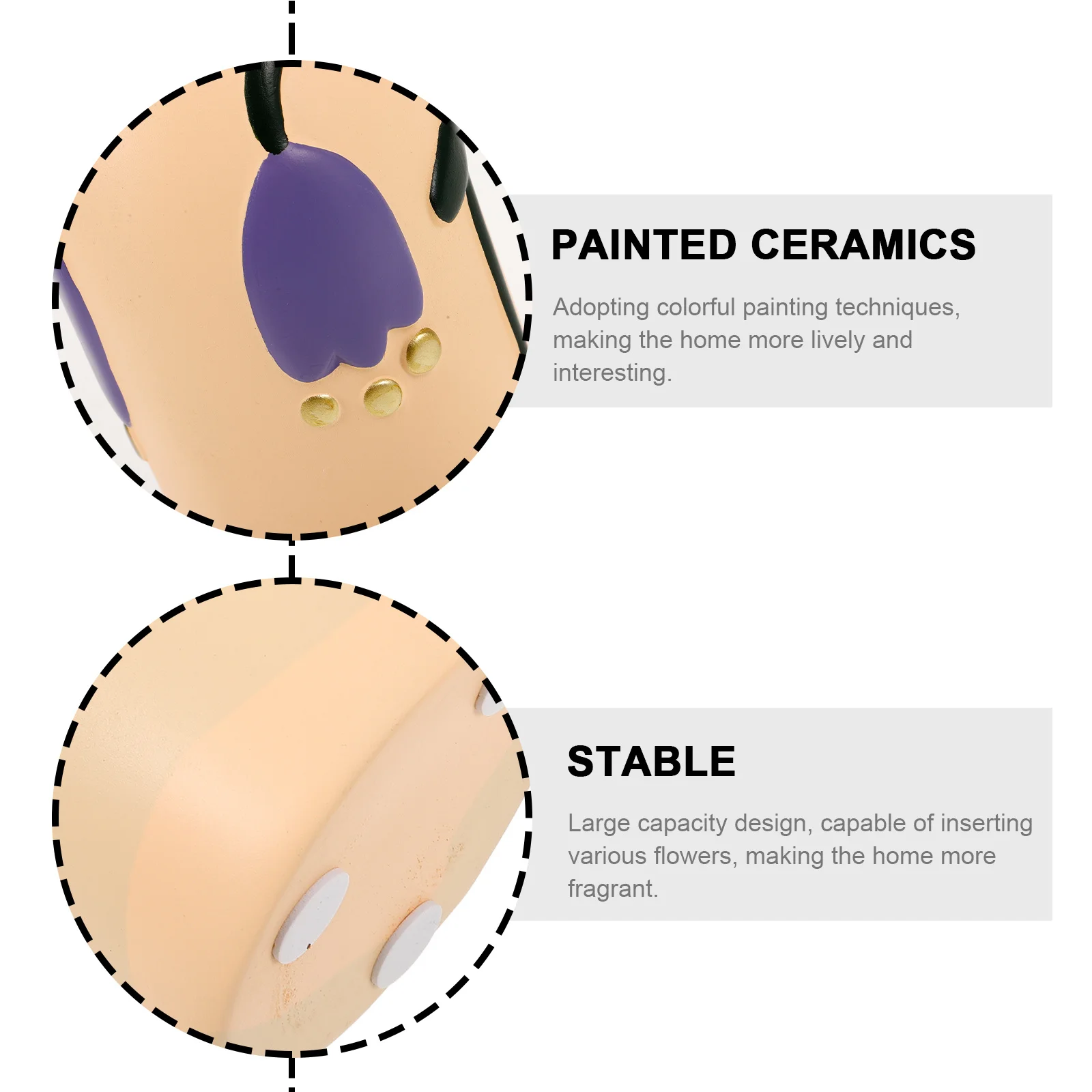 

Small Painted Ceramic Vase Colored Floral Arrangement Vase Decorative Dried Flower Container for Home Office Desktop Decoration