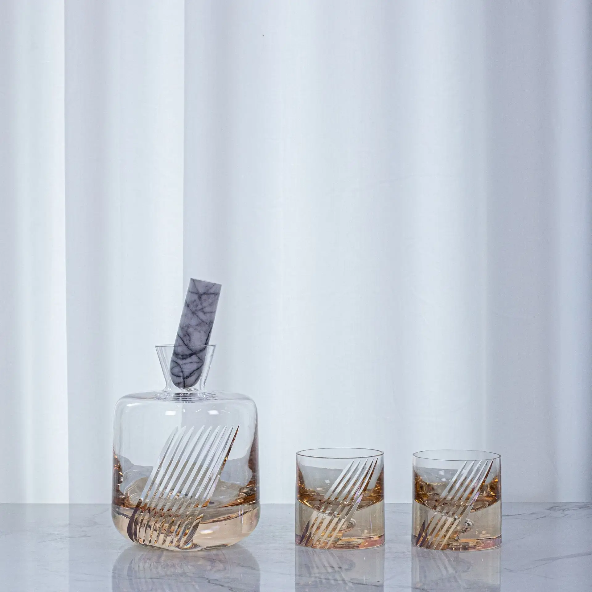 

High-end art glass wine set, wine glass, set, premium decanter