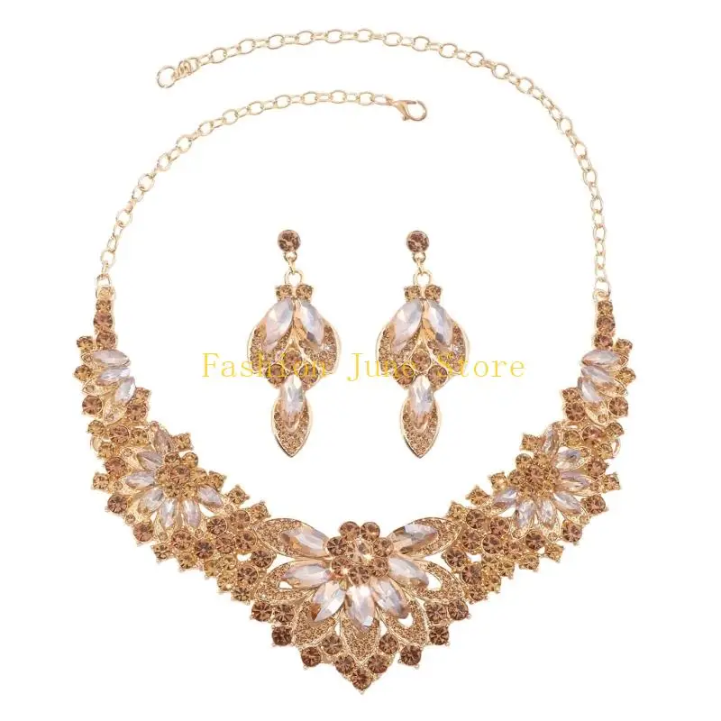 N5KA Vintage-Inspired Jewelry Set with Coordinated Ornate Floral Design for Stage