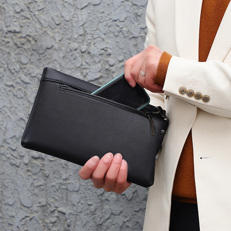 

Роскошный брендовый деловой мужской кошелек, кожаный мужской клатч, карман для монет, кошелек, повседневный конверт, длинные кошельки, роскошная сумка для телефона
