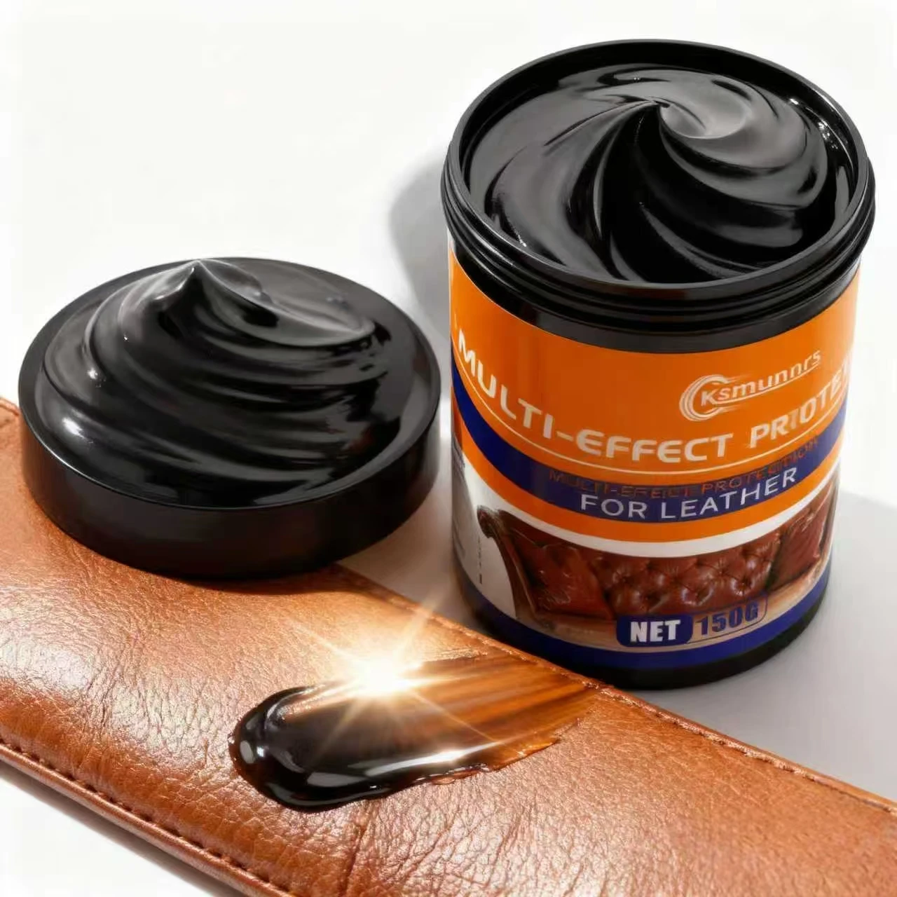 Ksmunnrs 150G Cera per manutenzione multieffetto: balsamo per la cura della pelle del seggiolino auto/divano, rivività istantanea e protezione duratura