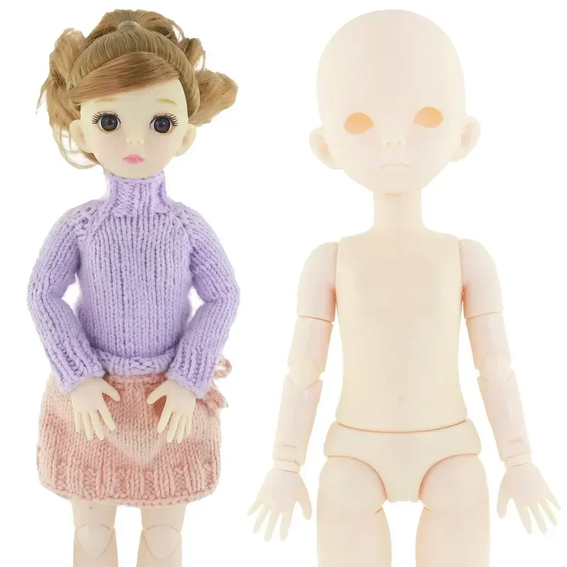 28cm 1/6 Bjd Doll 22 Moveable Jointed Nude Waist Rotation Body DIY Without Makeup for Girl Toys Gift No Eyeballs