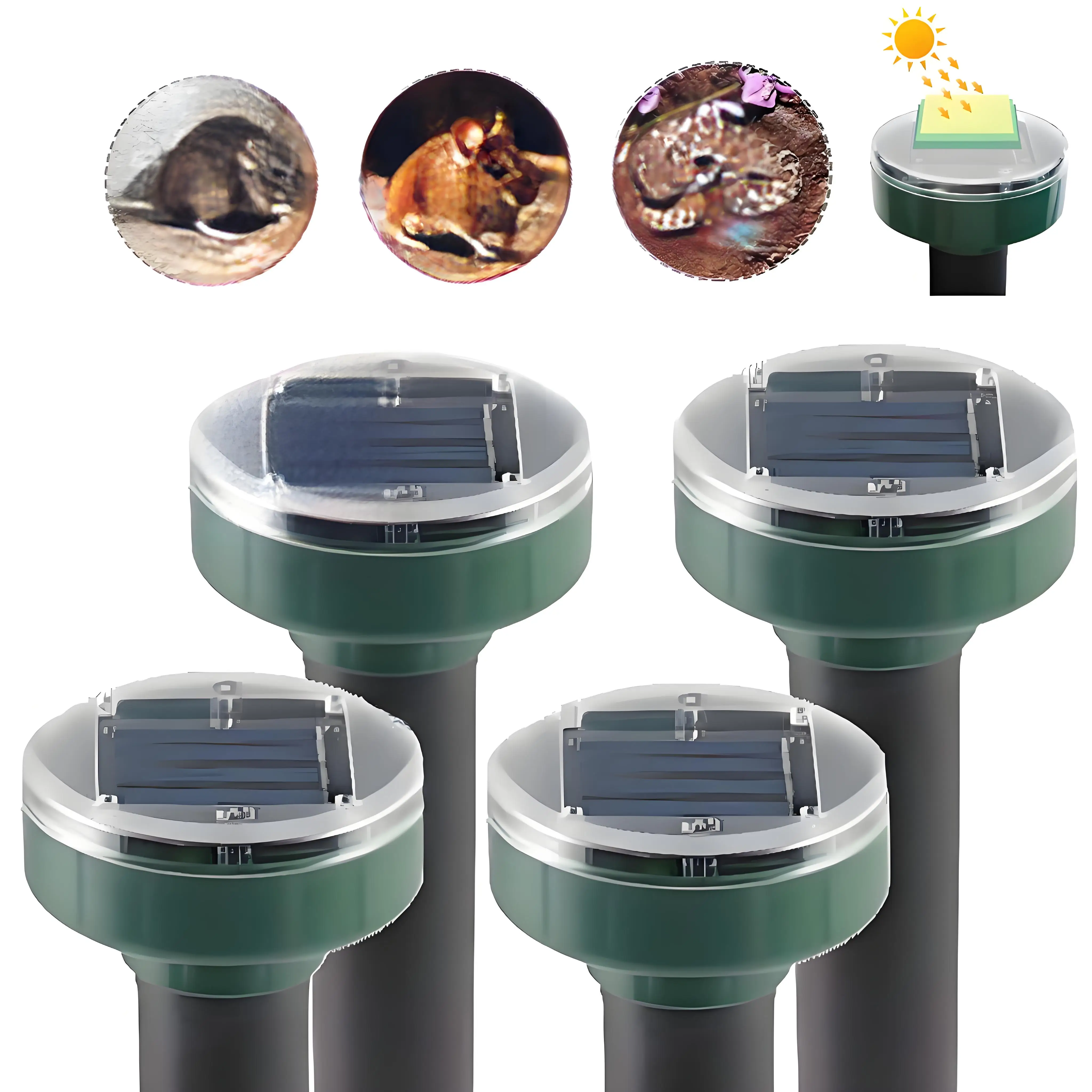 Repelente de ratos ultrassônico movido a energia solar repelente de toupeira estacas ao ar livre pet seguro marmota repelente cobra roedor dispositivo dissuasor