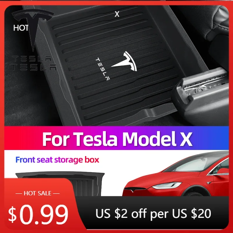

Sticker For Tesla Model X Car Seat Storage Box TPE Storage Box Push Pull Storage Box Accessories Sticker
