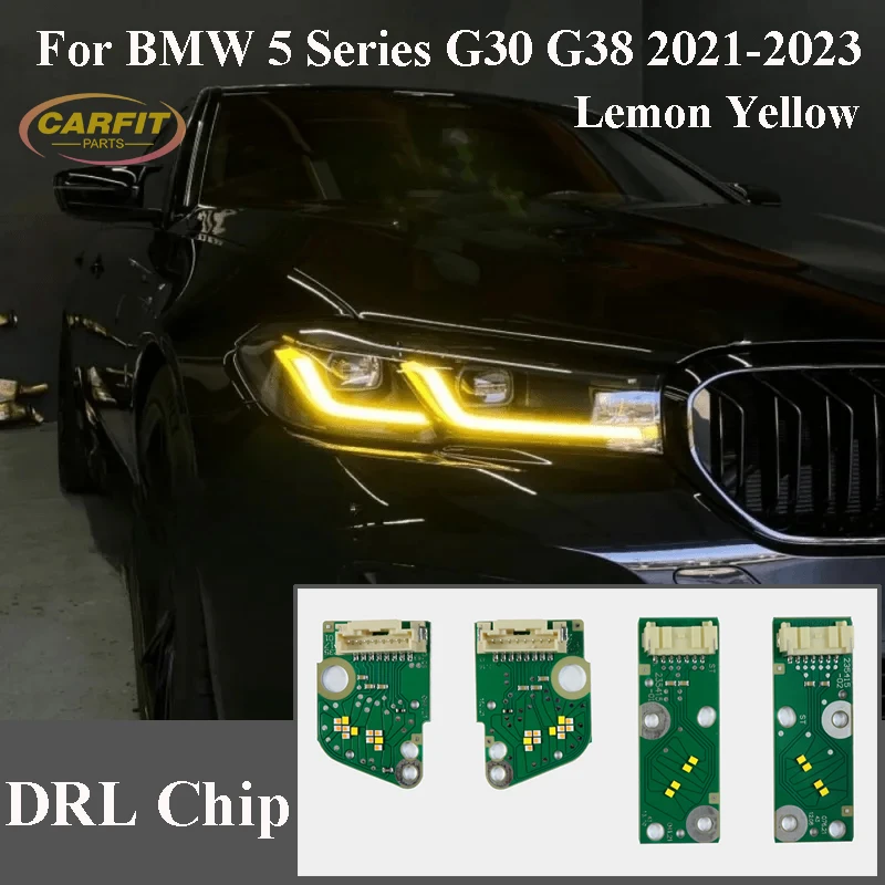 New Lemon Yellow Headlight LED Boards DRL Modules For BMW 5 series G30 G38 LCI F90 M5 2021 2022 2023 DRL Chip 23508301 23508302