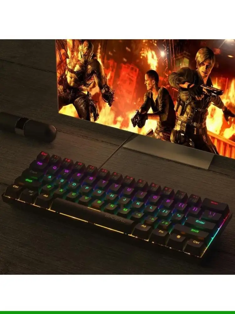 U55C Проводная игровая клавиатура 61 Scientific с компактной мини-клавиатурой с RGB-подсветкой и раскладкой клавиш