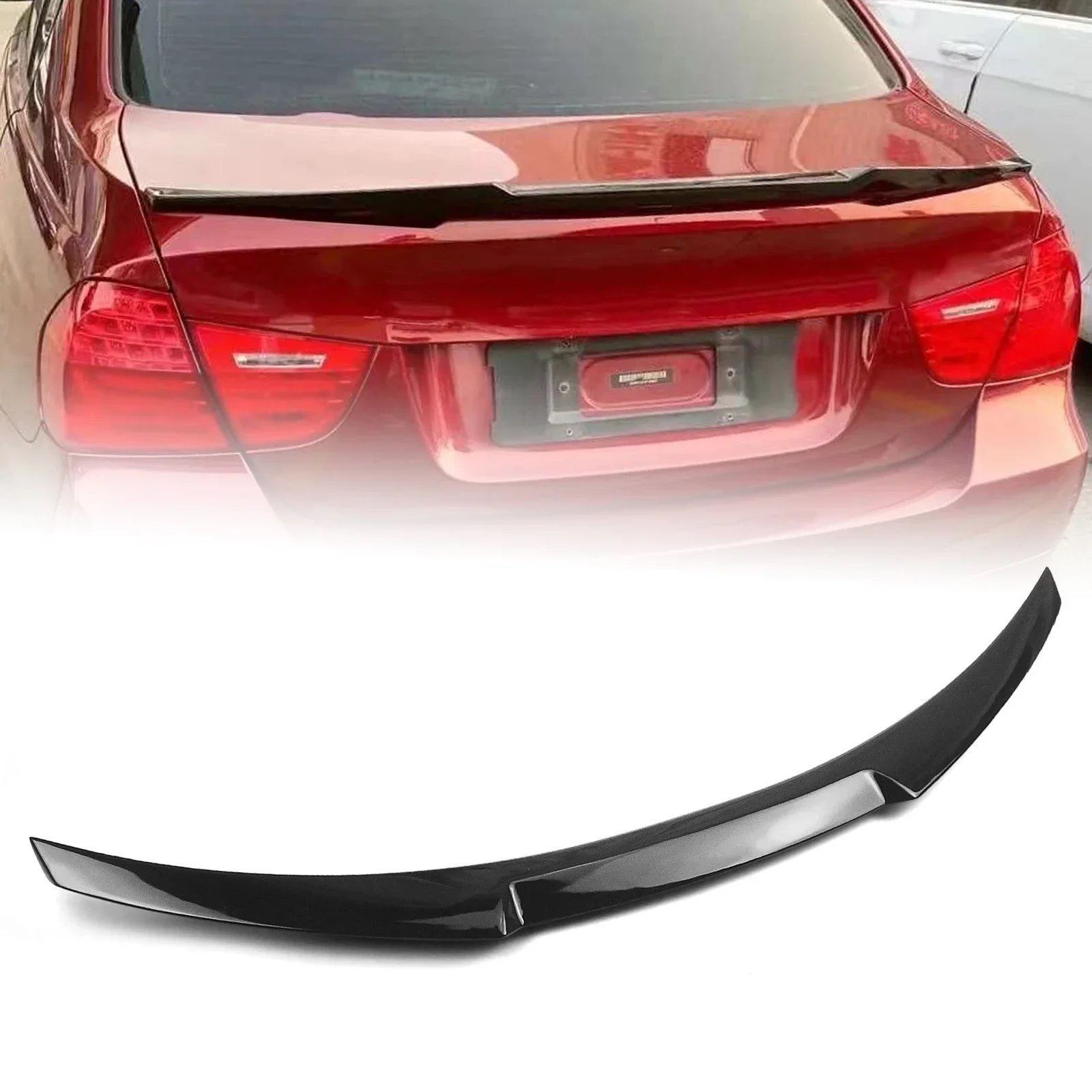 

New！ Rear Trunk Spoiler Wing Lip Gloss Black/Carbon Fiber Look For BMW 3 Series E90 & E90 M3 4 Door Sedan 320i 325i 330i 2005-20