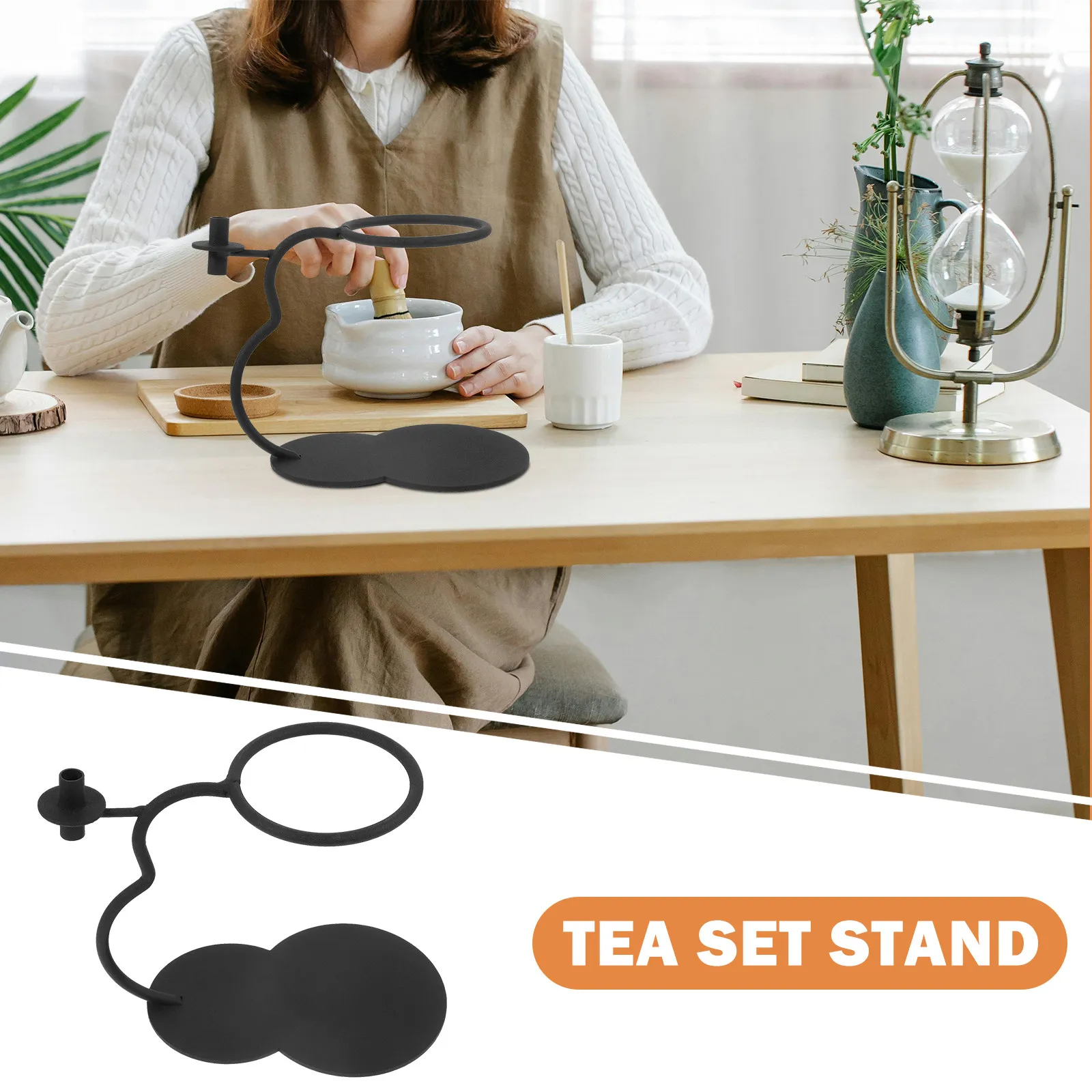 Iron Teaware Rack Stylish Tea Strainer Bracket Easy Clean Compact Drip Teapot Holder for Magnetic Filter Kit Iron Teapot Rack