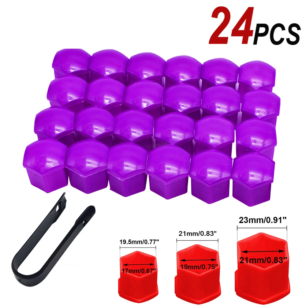 

24Pcs Car Wheel Nut Caps Exterior Accessories 17/19/21mm Anti-Rust Auto Hub Screw Cover Car Tyre Nut Bolt Dust Proof Covers New