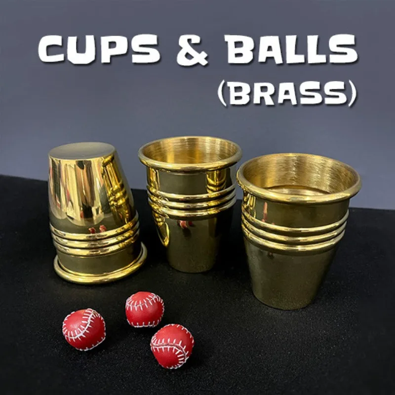 

Cups and Balls (Brass) Magic Tricks Classic Chop Cup Ball Appear Vanish Magia Stage Close Up Illusions Gimmicks Mentalism Props