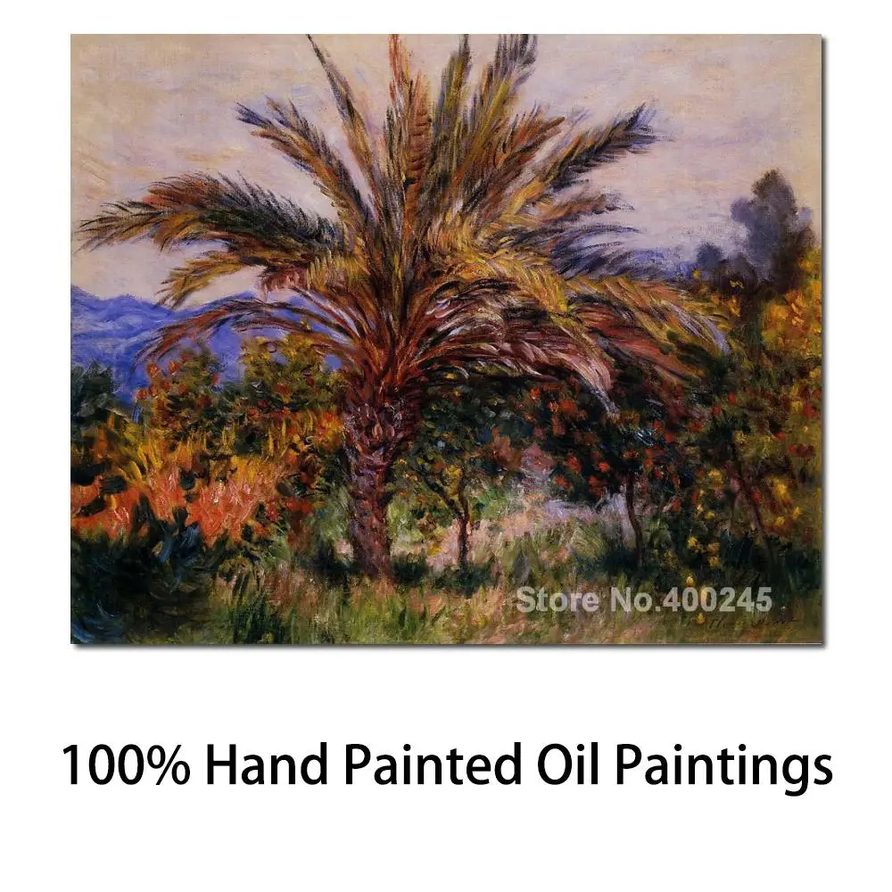 

Art Oil Painting for Living Room A Palm Tree at Bordighera by Claude Monet Hand Painted High Quality