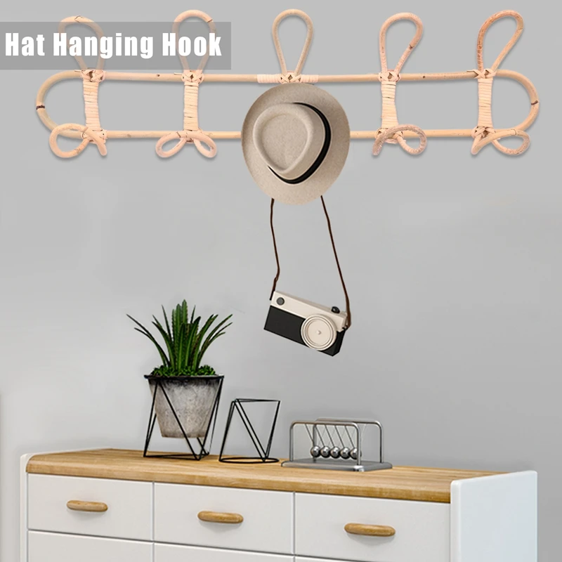 Detailed view of the woven rattan hook loops showing hand-crafted build quality