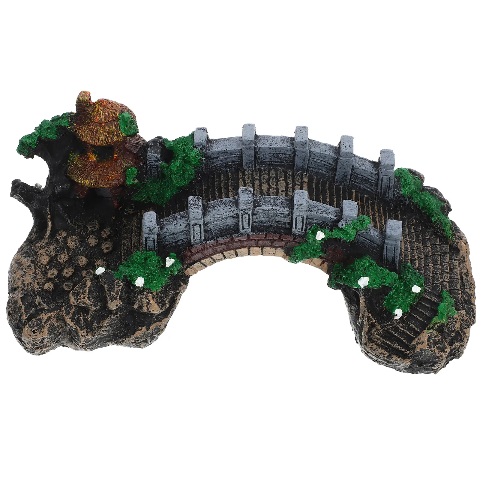 

Simulation Decoration Resin Fish Tank Adorn Aquarium Supplies Underwater Ornament Fake Bridge Fish Hideout Craft Fake Resin