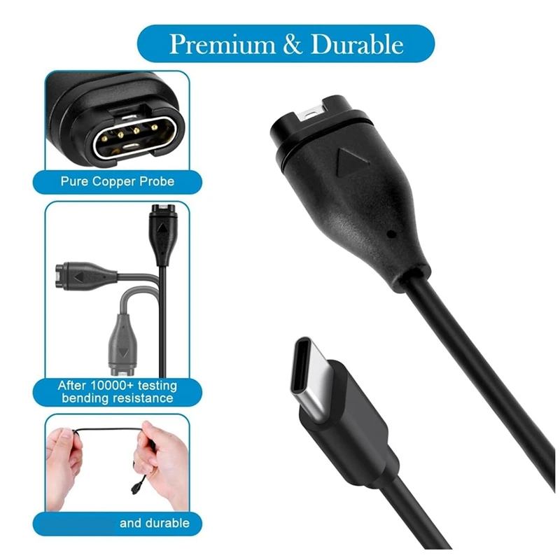 Super Sale 2 Pack USB C Charger for Garmin Watch Charger, Data Sync Charging Cable USB-C Cable