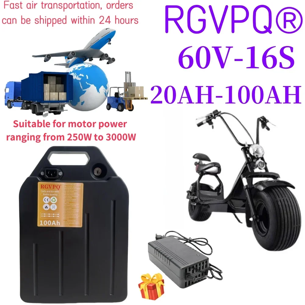 

Air fast transportation，Send within 24 hours，60V100AH，18650 lithium battery，Lithium battery pack，Suitable for motors below 3000W