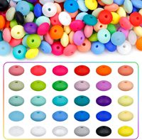 60pcs 12mm Silicone Lentil Beads - Multi Color Round Spacer Beads for DIY Keychains, Necklaces, Bracelets and Crafts