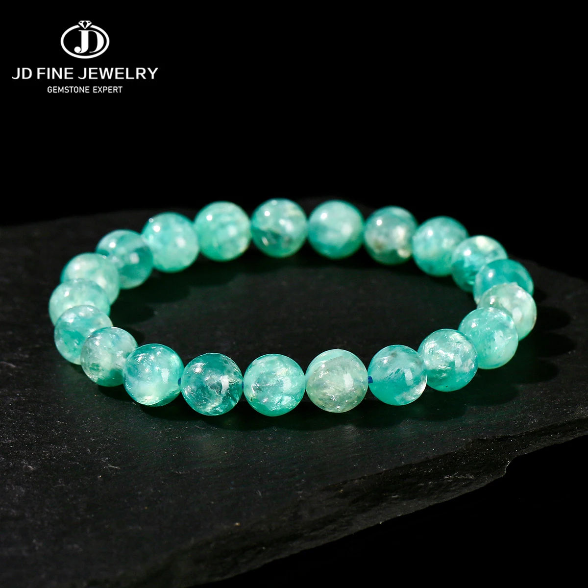 

JD 7A Natural Blue Diopside Round Bead Bracelet Women Relaxing Anxiety Energy Stretch Jewelry Healing Stone Hand String Gifts