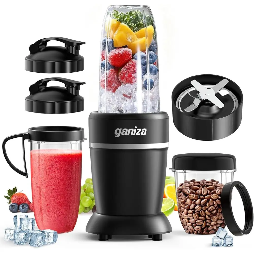 

Portable 1300W Blender Set with 2 Cups for Smoothies, Ice Crushing, and More