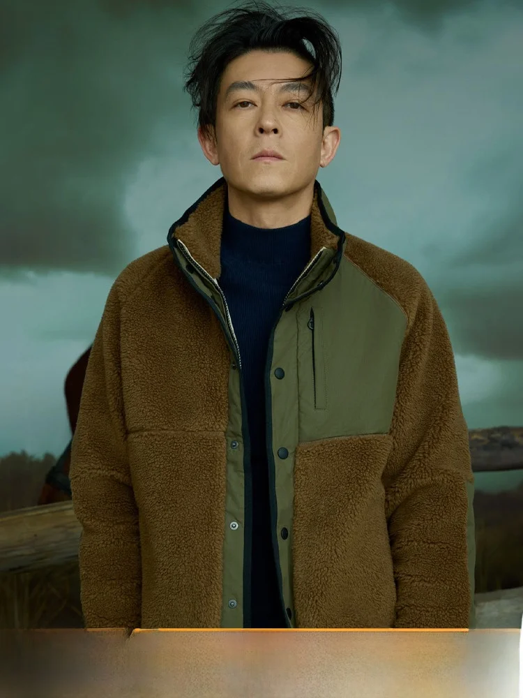 

Italian Luxury eepskin Jaet Quilted Stand Collar Thiened Winter Coat for Couples Faionable Urban Sle Youth Outerwear