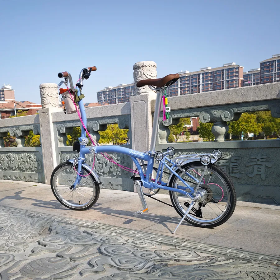 

Cranston 16-дюймовый 9-скоростной легкий складной велосипед с хромолиальной стальной рамой, двойной C, тормоза, плавная смена для легких поездок на работу