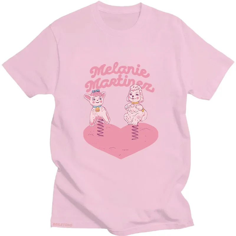 تي شيرتات قطنية أصلية من Melanie Martinez Portals Tour للرجال كاجوال قابلة للتنفس ورقبة دائرية ونمط شريطي ملابس للفصول الأربعة