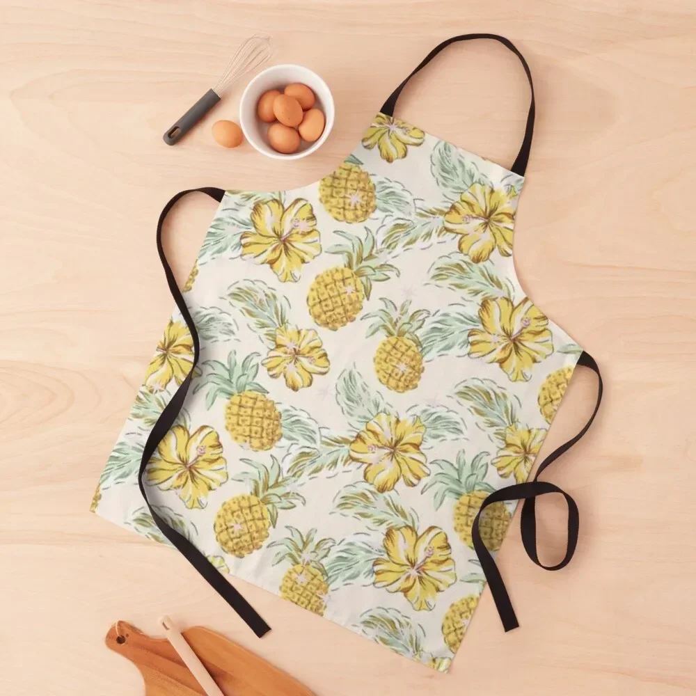 

Pineapple And Hibiscus fusion Apron Nursing Kitchen Items For Home Apron