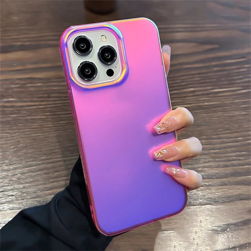 Colorful Phone Case Laser Matte Clear Silicone Soft Case For IPhone 14Pro Max 13 12 Transparent Shockproof Protective Back Cover