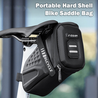 Waterproof 3D Hard Shell Bike Saddle Bag Portable Road Bicycle Rear Bag Reflective Carbon Fiber Pattern Cycling Storage Bag
