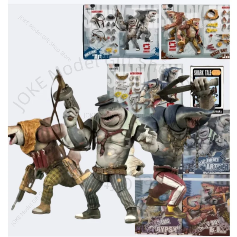 

In Stock Fury Toys White Tiger Shark Hammerhead Shark Movable Model Collection Toys Man Model