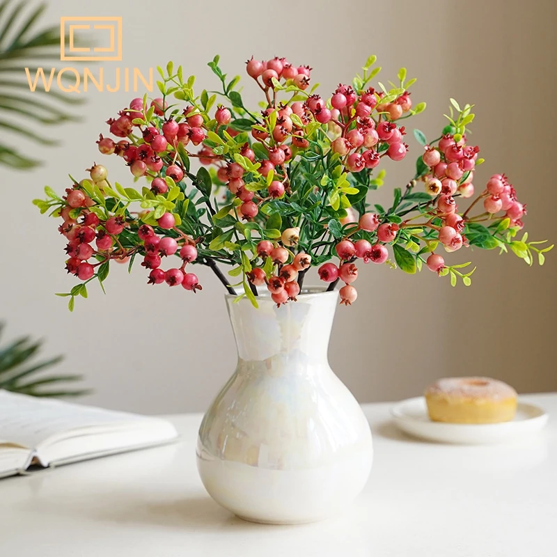 Artificial Flower Fruit Berries Fake Plants Decoration Christmas Berries Foam Flowers Wedding Home Table Decorative