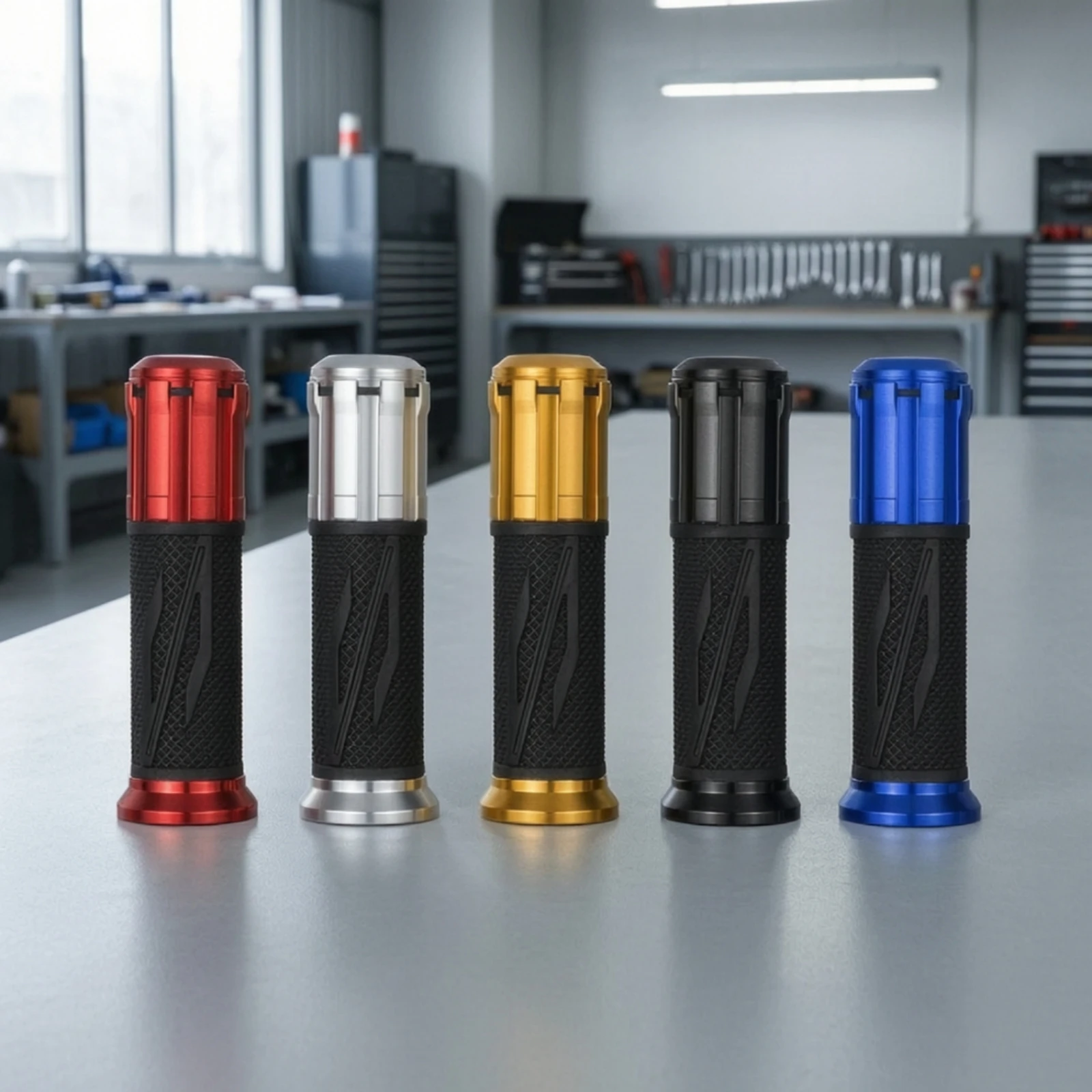 Motorcycle Handlebar Grips Textured Handlebar Grips with Aluminum Alloy Long-Lasting Easy Installation for Motorcyclists