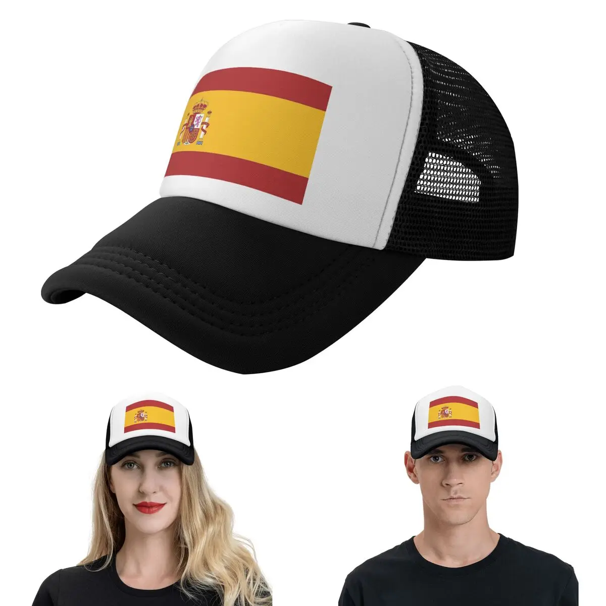 Spain Flag Cap Fashion Mesh Baseball Caps Adjustable Hat Hip Hop Summer Unisex Baseball Hats
