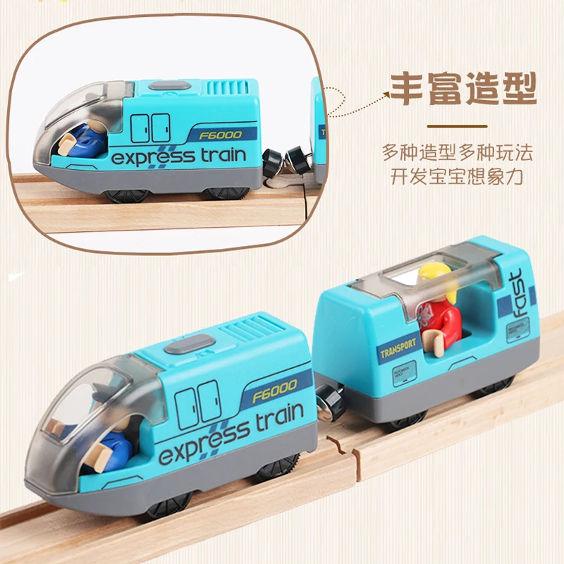 Trasporto gratuito per bambini Set di treni magnetici elettrici piccola locomotiva Harmony Train adatto per binari ferroviari in legno regali per bambini