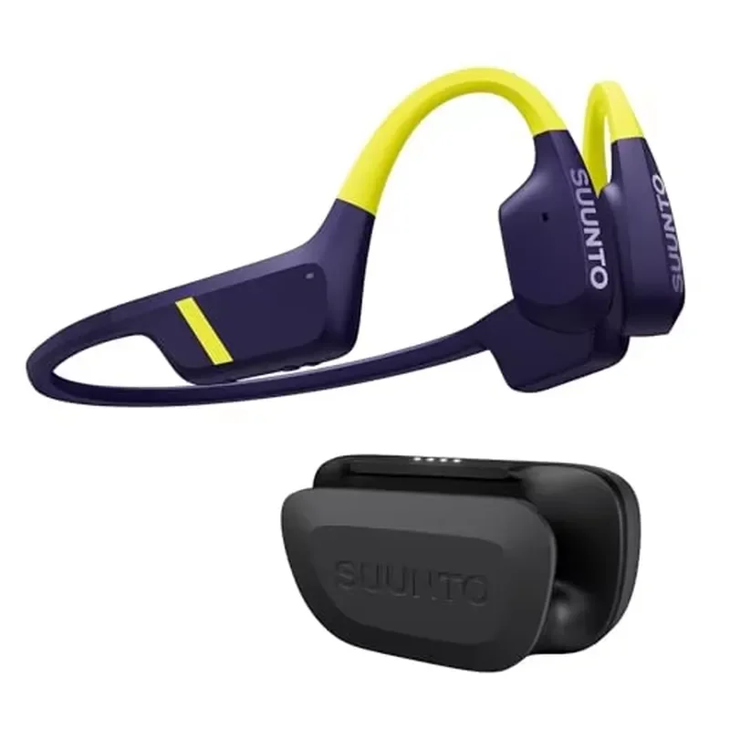 SUUNTO Aqua Swimming Open-Ear Bluetooth Headphones, 32GB MP3 Conduction Player for Running & Cycling, Head Movement