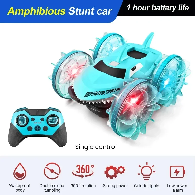 

Shark Water Land 2in1 Rc Car Double-Sided Drive Vehicle Gesture Control Remote Control Cars with Light Children Xmas Gift