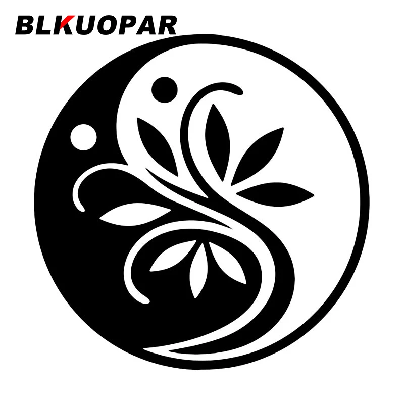 BLKUOPAR Yin Yang Flower Funny Car Stickers Sunscreen Occlusion Scratch Decal Personality Car Door Protector Bumper Decoration