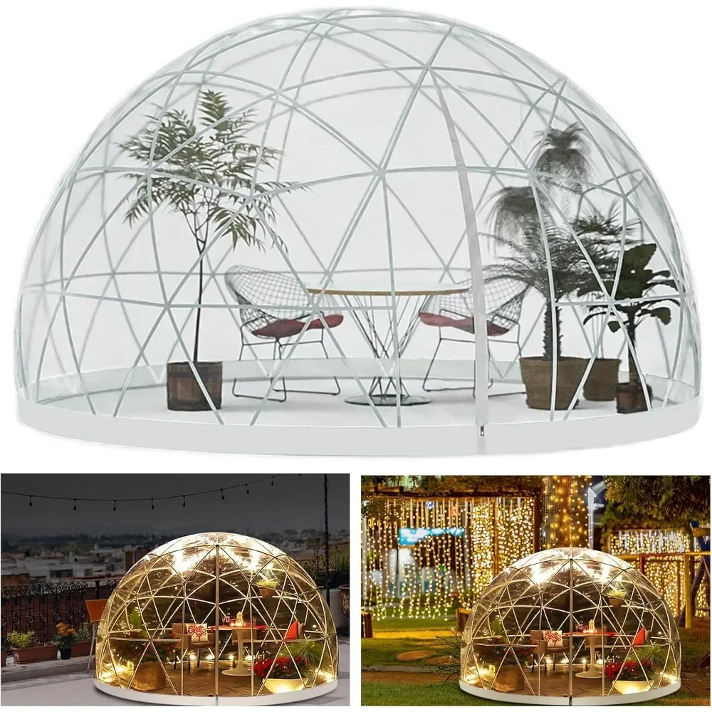 

12FT Garden Dome Igloo Tent House, Garden Igloo Tent with PVC Cover, Weatherproof Greenhouse Garden Bubble Tent Outdoor