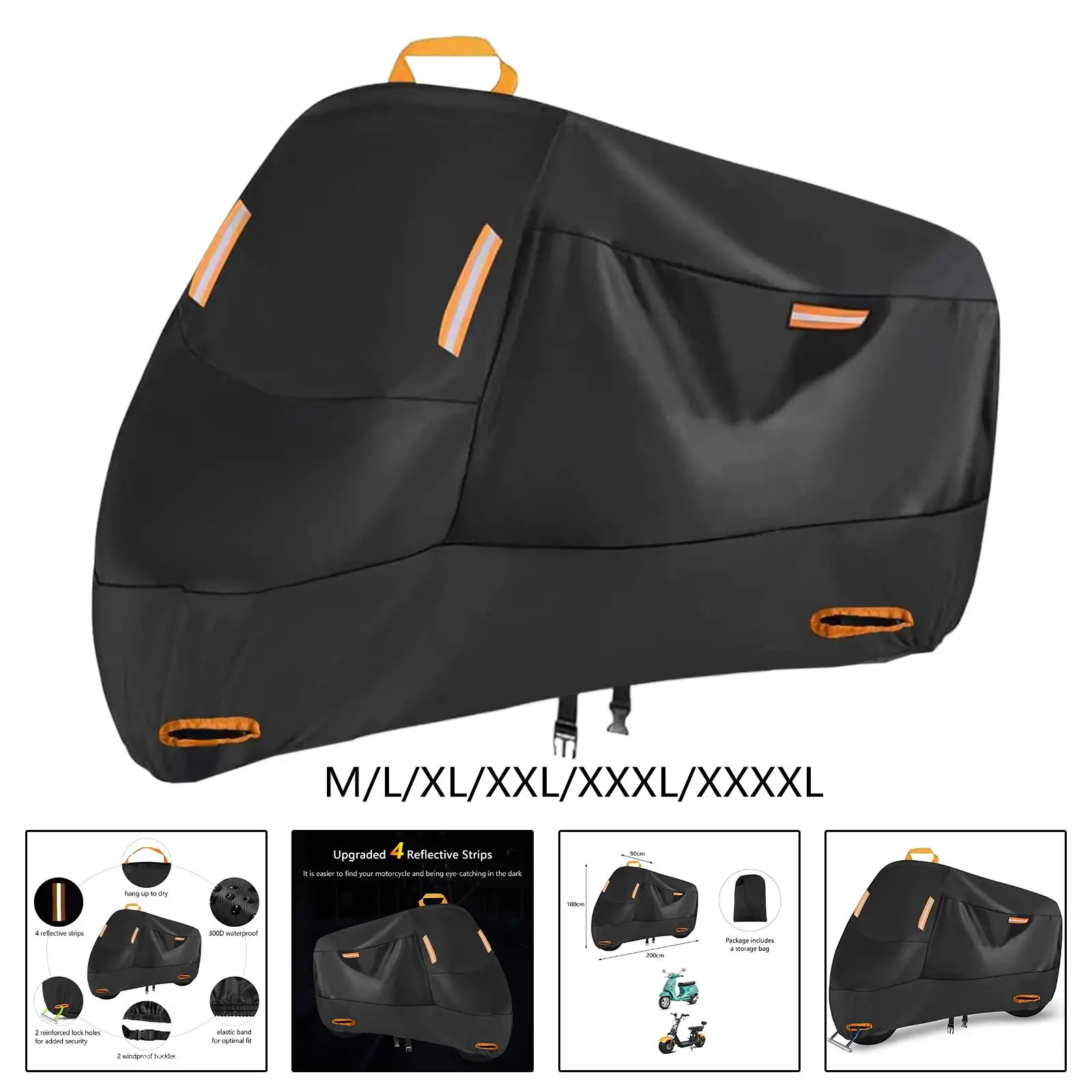

210D Motorcycle Cover Waterproof 2 Windproof Buckles Motocross Rain Cover Scooter Cover for Bike Scooter Motorbike